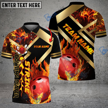 Frenzidea Bowling And Pins Magic Collision Customized Name 3D Shirt (4 Colors)