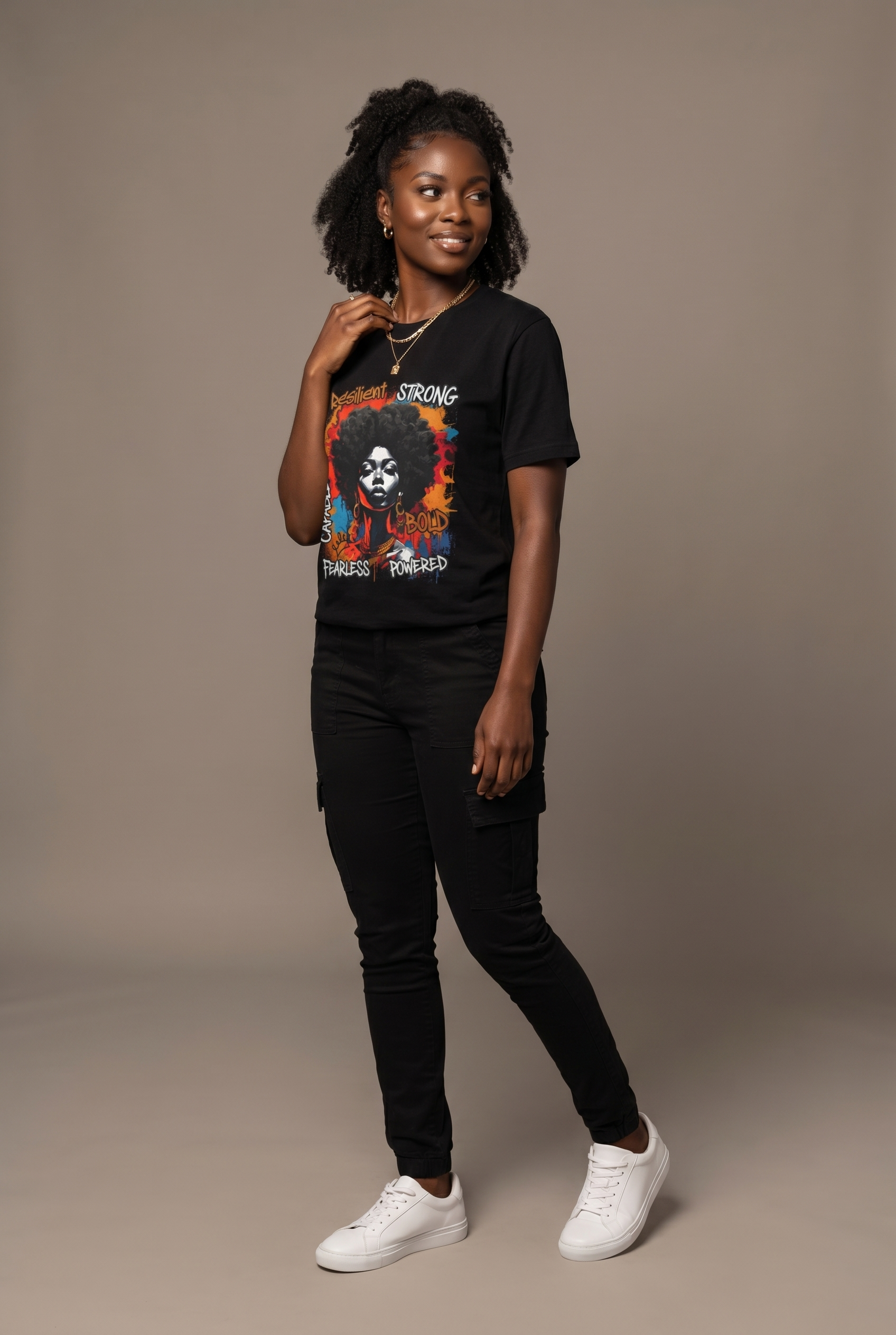 Fearless & Resilient: Urban Black Queen Graphic T-Shirt - RootednLoud