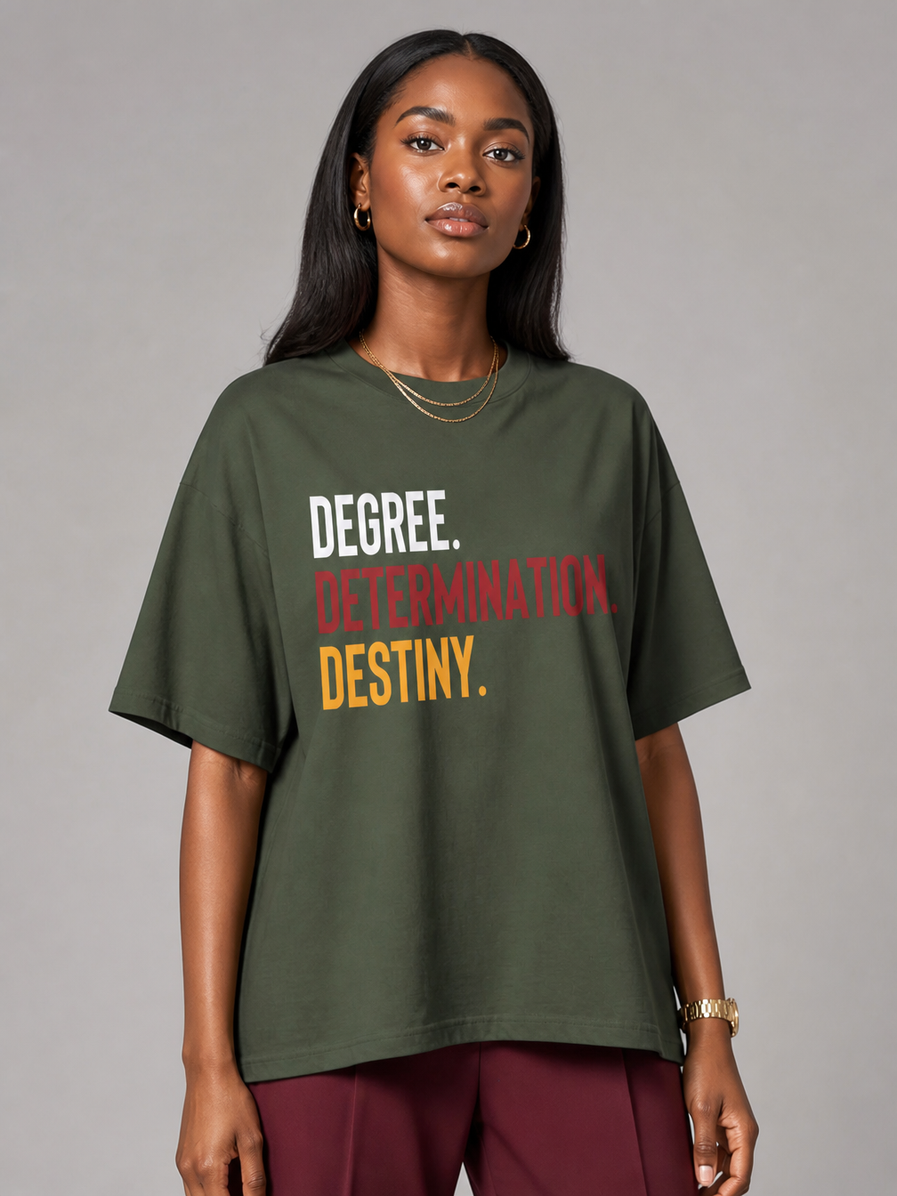 Degree Determination Destiny: Black Excellence Graduation Graphic T-Shirt - RootednLoud