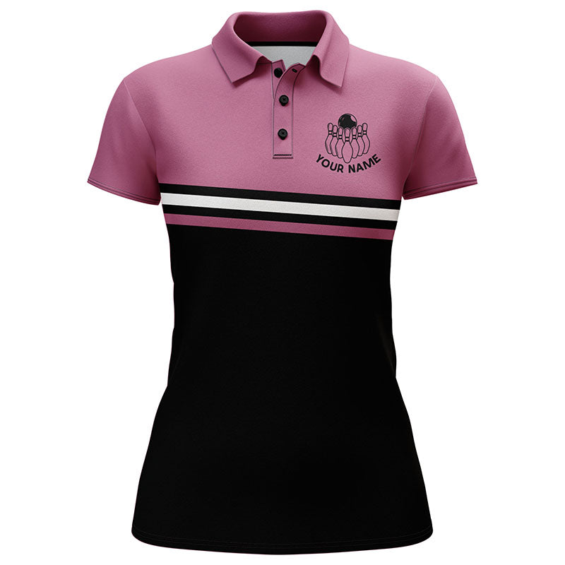 Frenzidea Funny Assy Bowling Player Pink Premium Customized Name 3D Shirt For Women