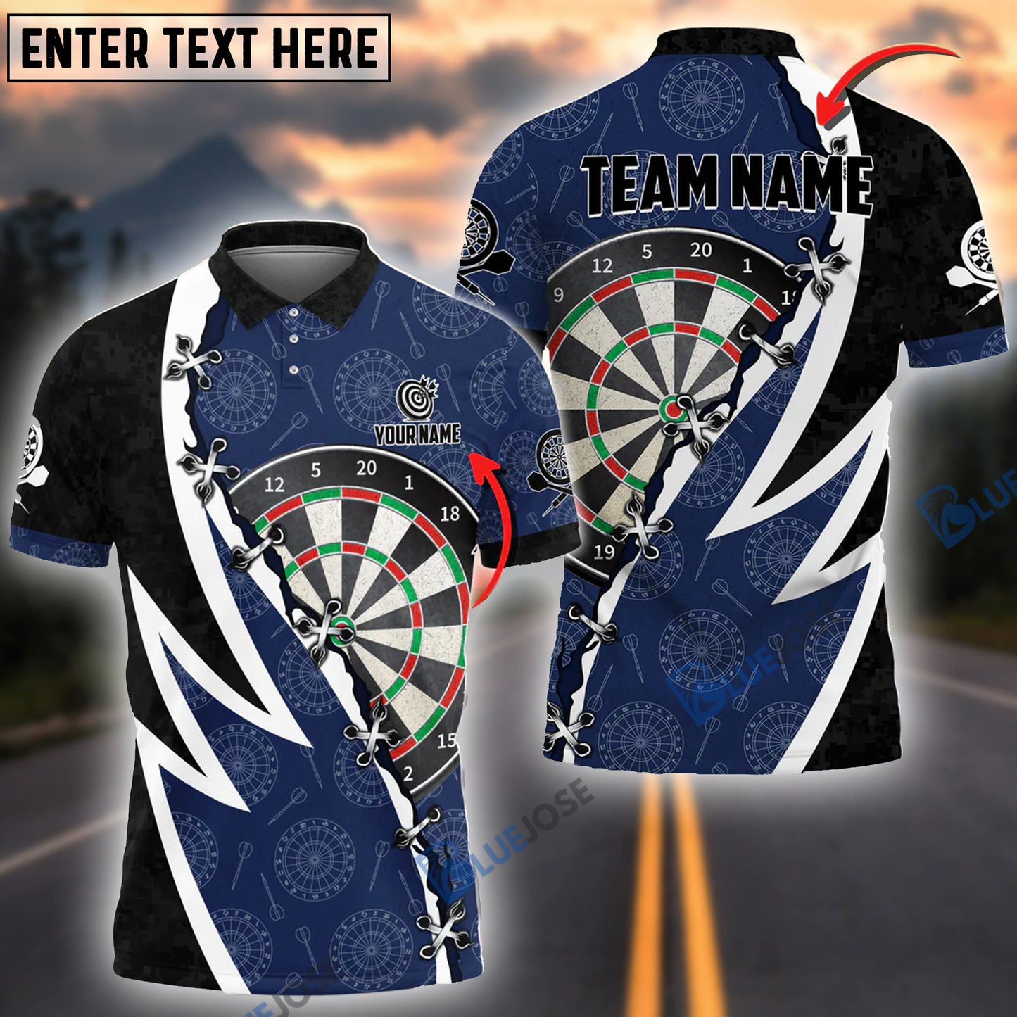 frenzidea Wing Darts Personalized Name, Team Name 3D Shirt (4 Colors)