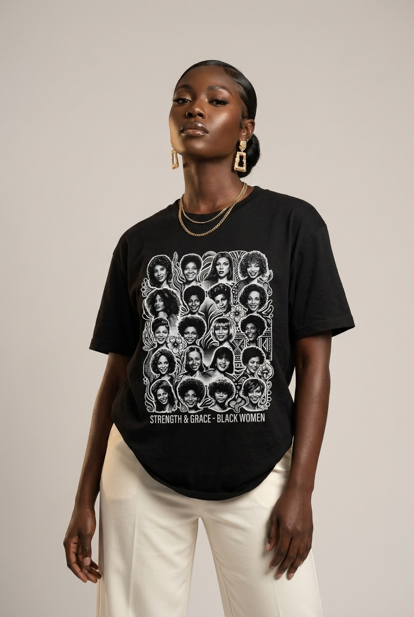 Strength & Grace: Icons of Black Women Empowerment Graphic T-Shirt - RootednLoud