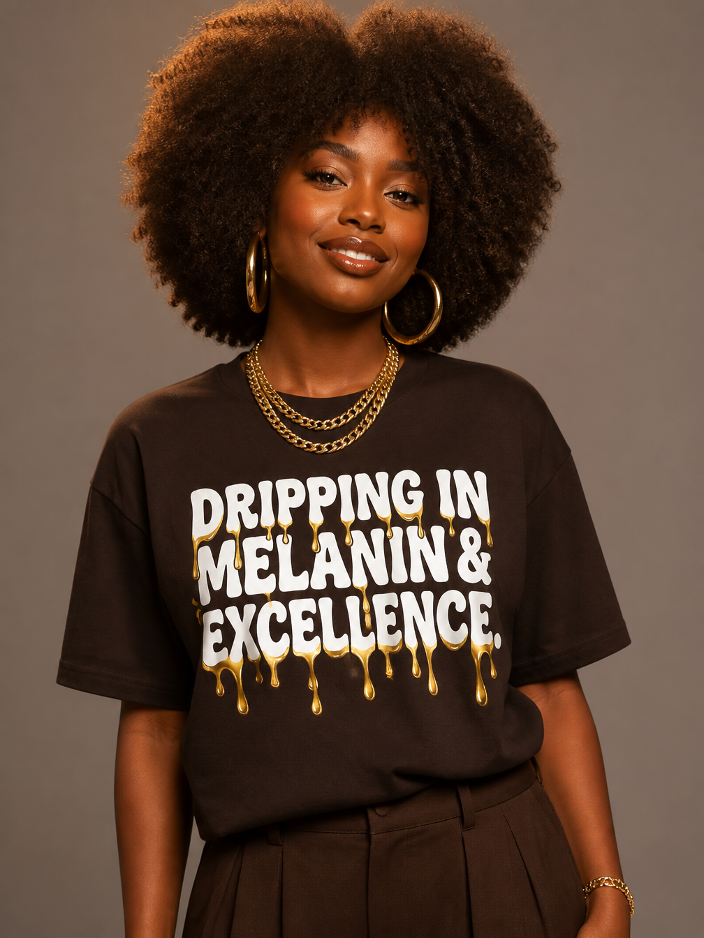 Dripping In Melanin And Excellence Graphic T-Shirt - RootednLoud