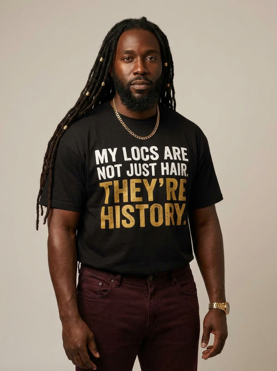 My Locs Are Not Just Hair: Black Heritage Graphic T-Shirt - RootednLoud