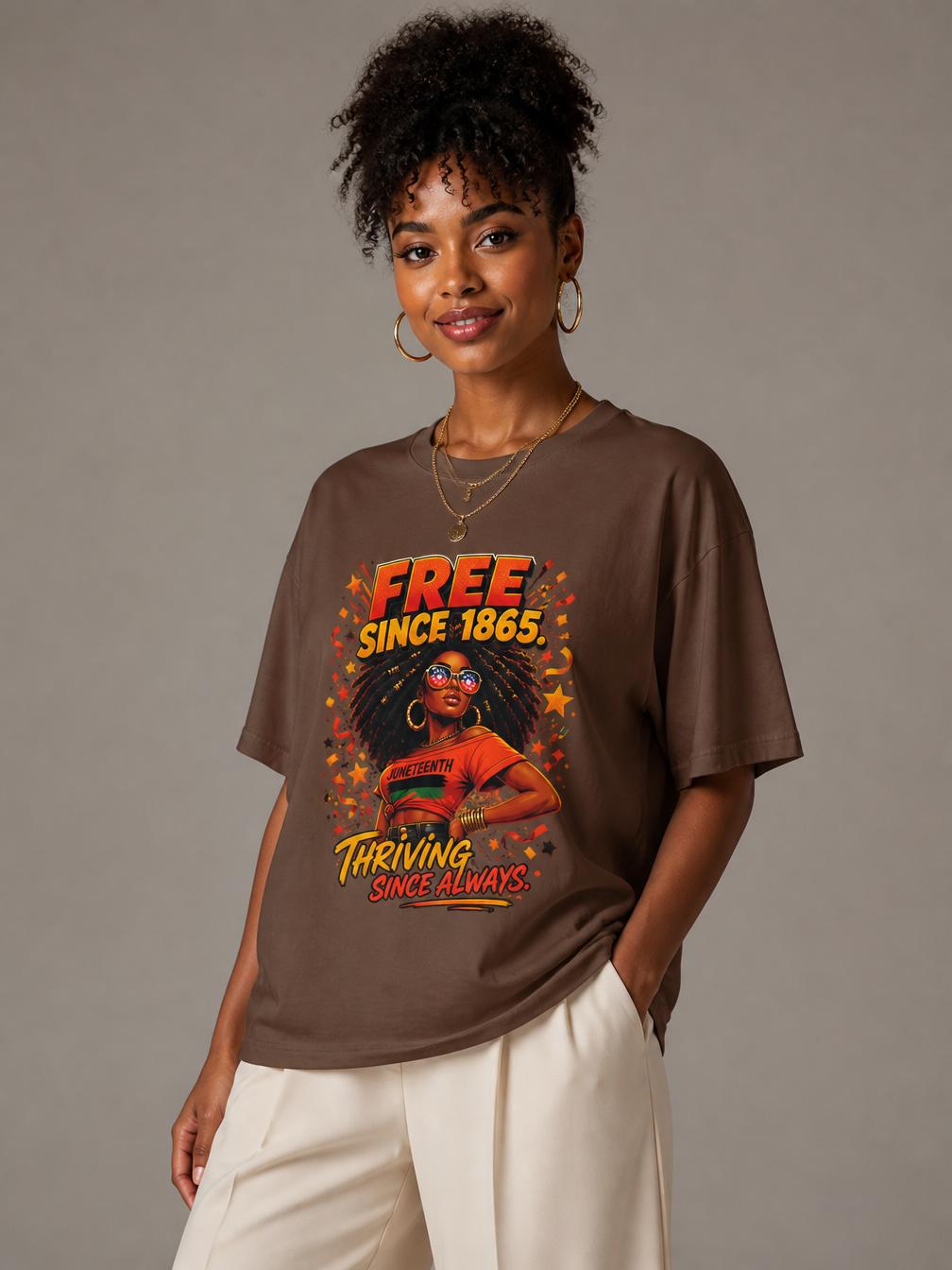 Thriving Since Always: Free Since 1865 Juneteenth Graphic T-Shirt - RootednLoud