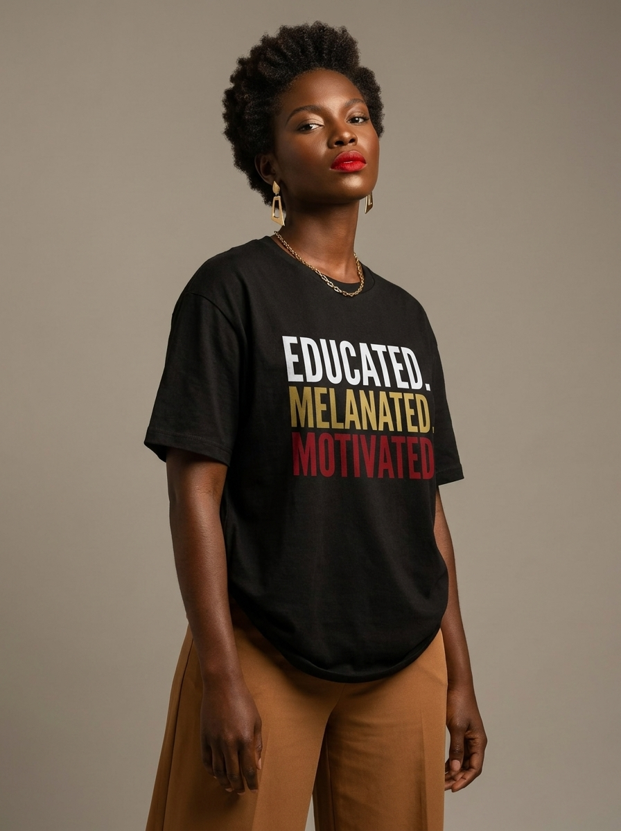 Educated Melanated Motivated: Black Excellence Graphic T-Shirt - RootednLoud