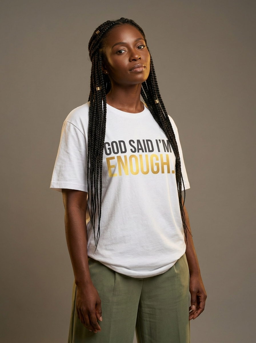 God Said I'm Enough T-Shirt: Christian Faith Empowerment Graphic T-Shirt - RootednLoud