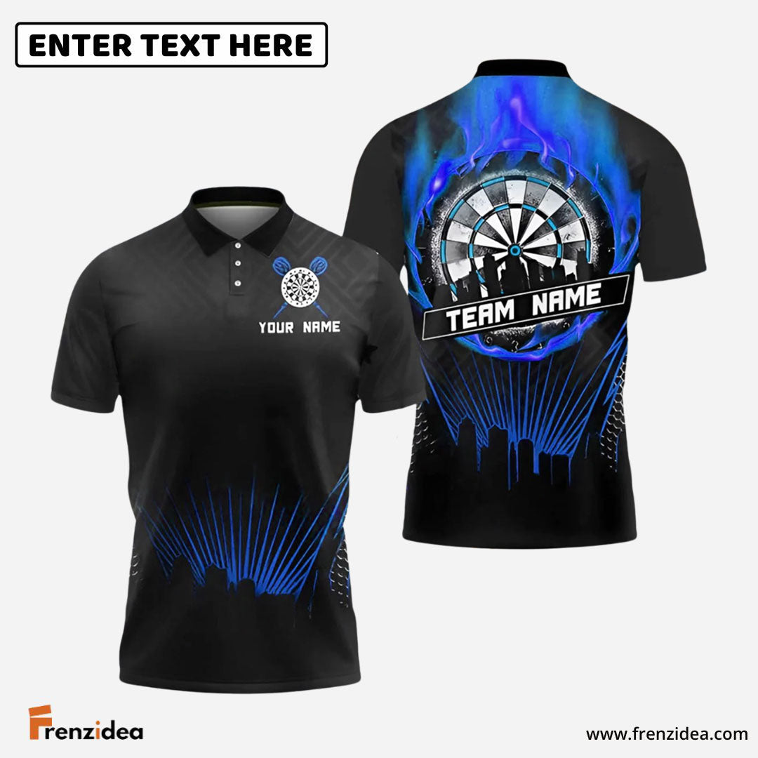 Frenzidea Darts City Fire Ring Personalized Name, Team Name Shirt (4 Colors)