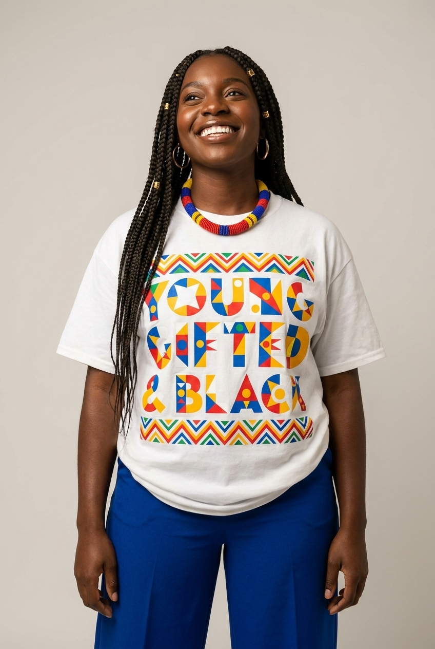Black Excellence Apparel: Young Gifted and Black Tribal Graphic T-Shirt - RootednLoud