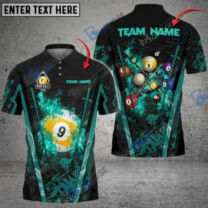 Frenzidea Billiards Ball 9 Abstract Grunge Texture Personalized Name, Team Name Unisex Shirt ( 6 Colors )