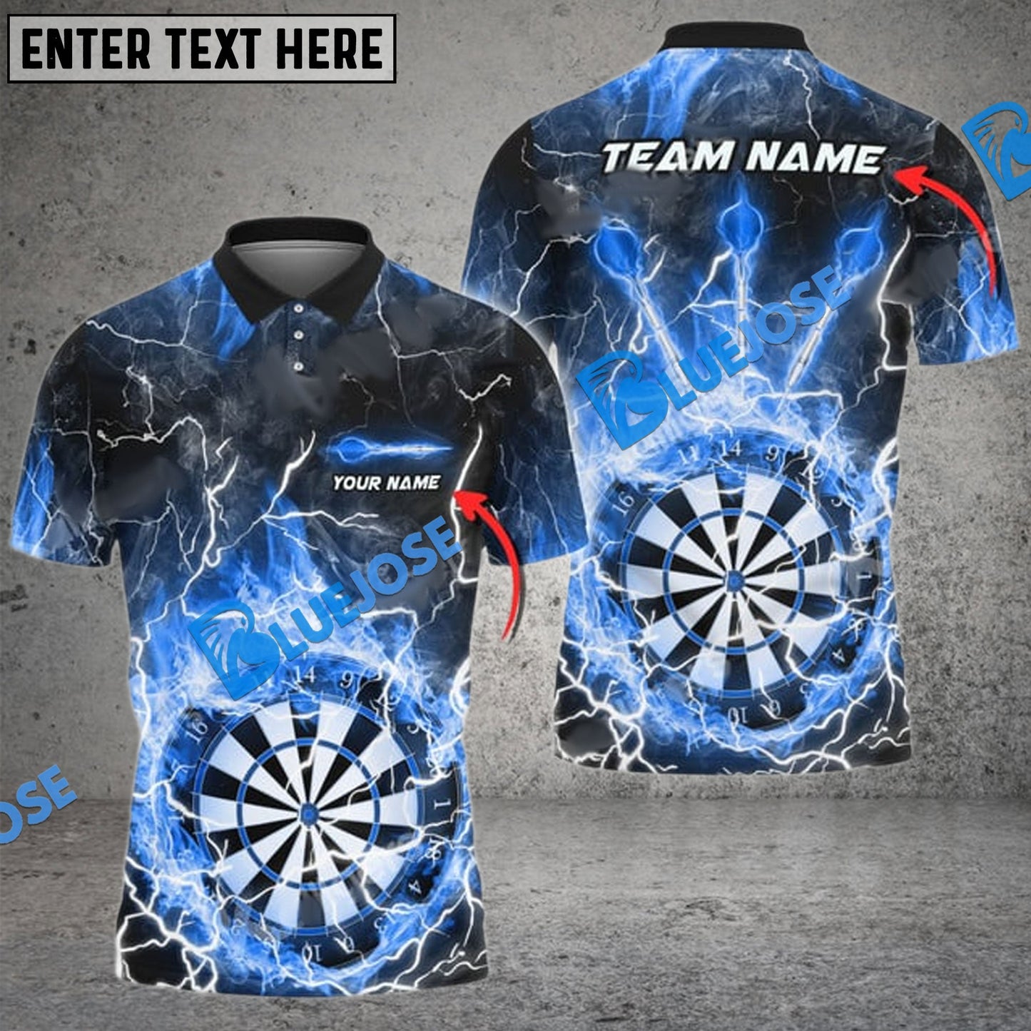 Frenzidea Darts Fire Colorful Rays Of Light Premium Personalized Name, Team Name 3D Shirt (6 Colors)