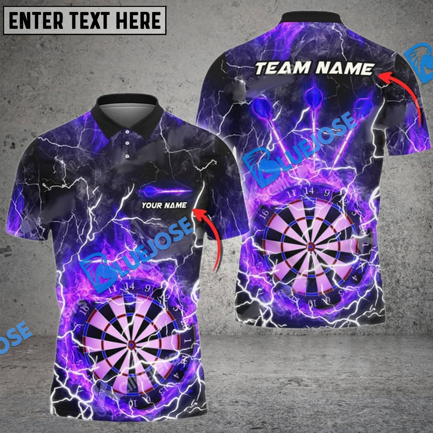 Frenzidea Darts Fire Colorful Rays Of Light Premium Personalized Name, Team Name 3D Shirt (6 Colors)