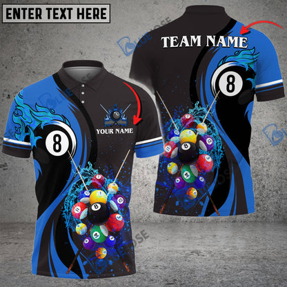 Frenzidea BilliardsBall 8 Water Flow Personalized Name, Team Name Unisex Shirt ( 4 Colors )