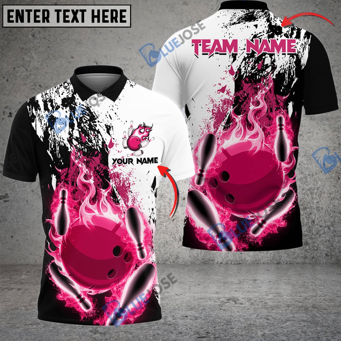Frenzidea Bowling And Pins Burned Fiercely Customized Name 3D Shirt (5 Colors)