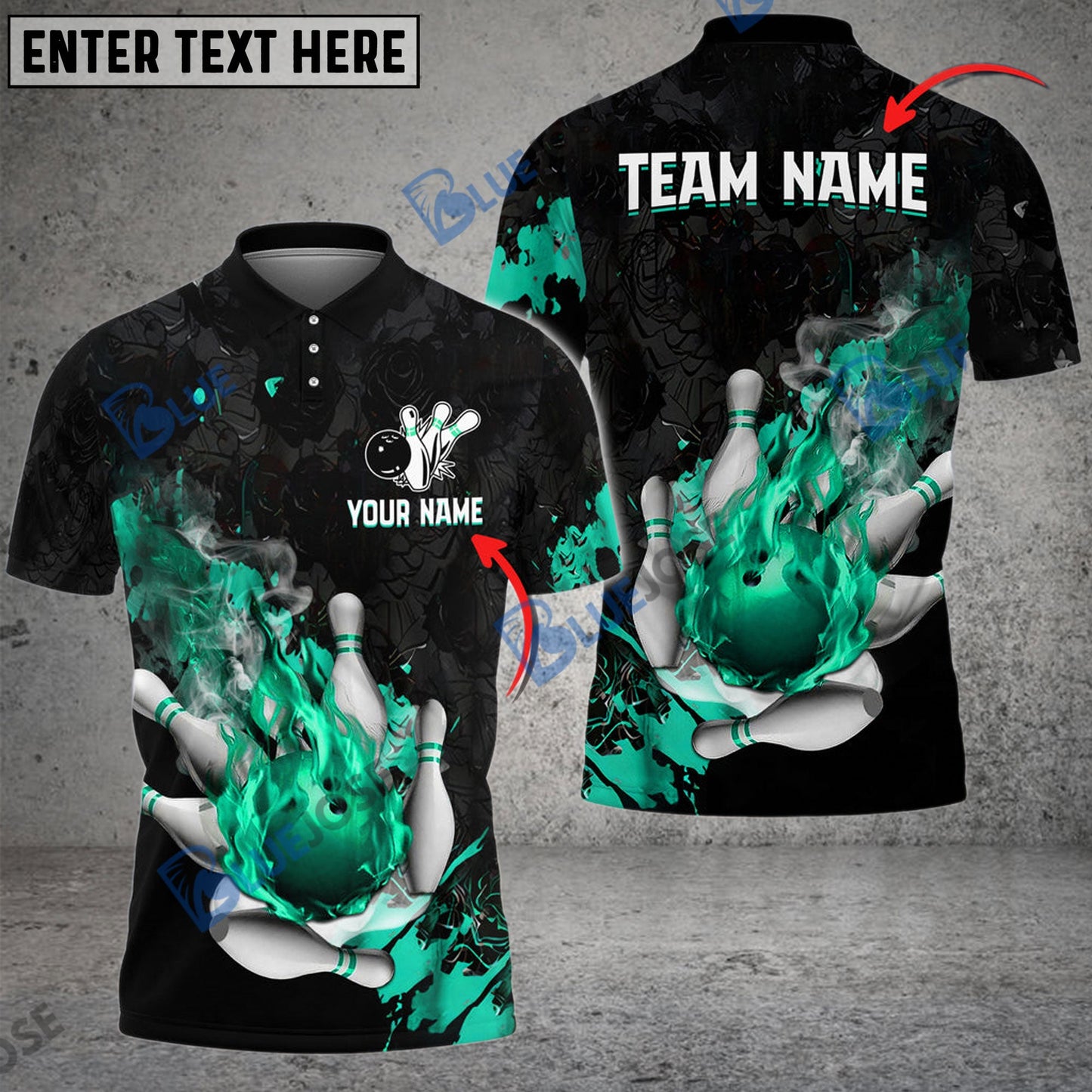 frenzidea Bowling And Pins Fire And Blood Customized Name 3D Shirt (4 Colors)