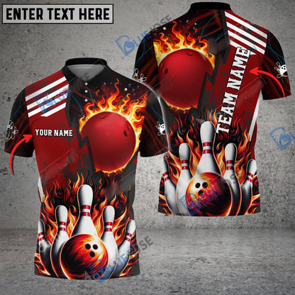 Frenzidea Bowling And Pins Solar Heat Customized Name 3D Shirt ( 6 Colors)