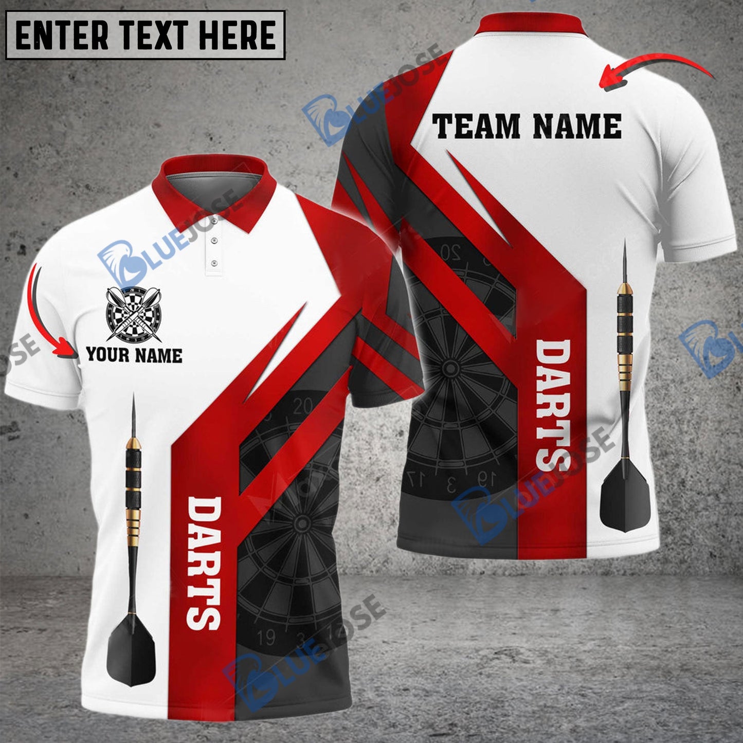 Frenzidea Darts D Personalized Name, Team Name 3D Shirt (4 Colors)