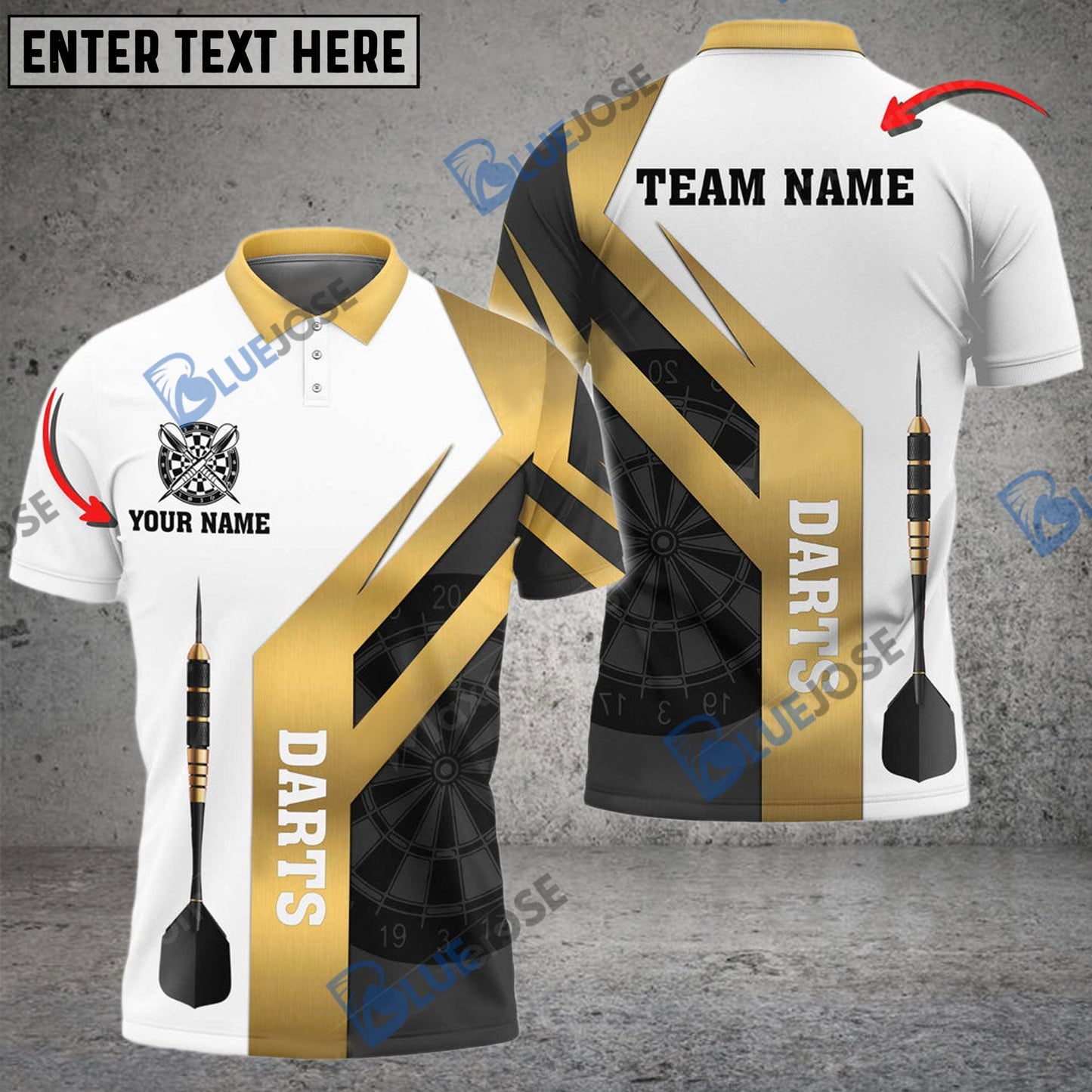 Frenzidea Darts D Personalized Name, Team Name 3D Shirt (4 Colors)