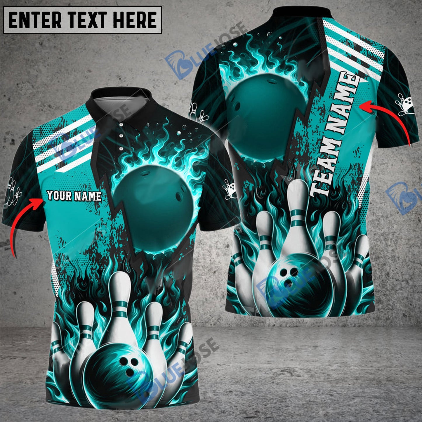 Frenzidea Bowling And Pins Solar Heat Customized Name 3D Shirt ( 6 Colors)