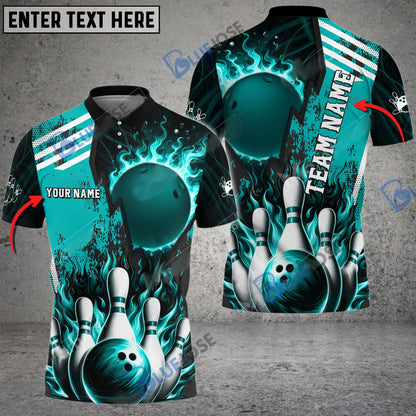 Frenzidea Bowling And Pins Solar Heat Customized Name 3D Shirt ( 6 Colors)