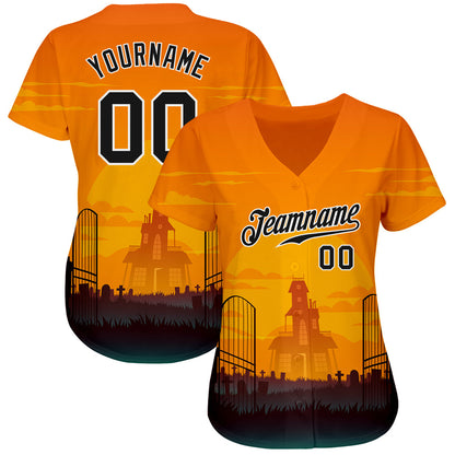 Frenzidea Custom 3D Pattern Halloween Horror Night Baseball Jersey