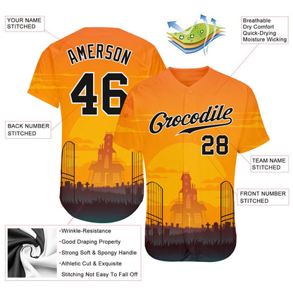 Frenzidea Custom 3D Pattern Halloween Horror Night Baseball Jersey