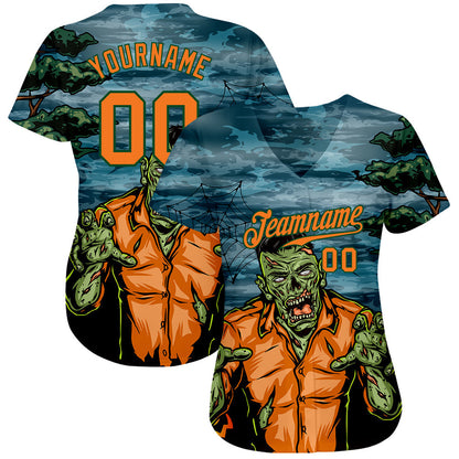 Frenzidea Custom 3D Pattern Halloween Trick Treat Horror Night Baseball Jersey