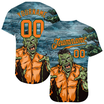 Frenzidea Custom 3D Pattern Halloween Trick Treat Horror Night Baseball Jersey
