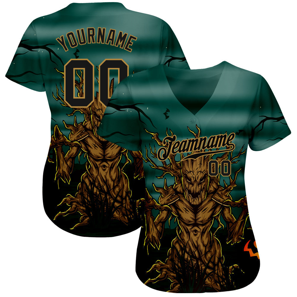 Frenzidea Custom 3D Pattern Halloween Trick Treat Horror Night Baseball Jersey
