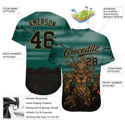 Frenzidea Custom 3D Pattern Halloween Trick Treat Horror Night Baseball Jersey