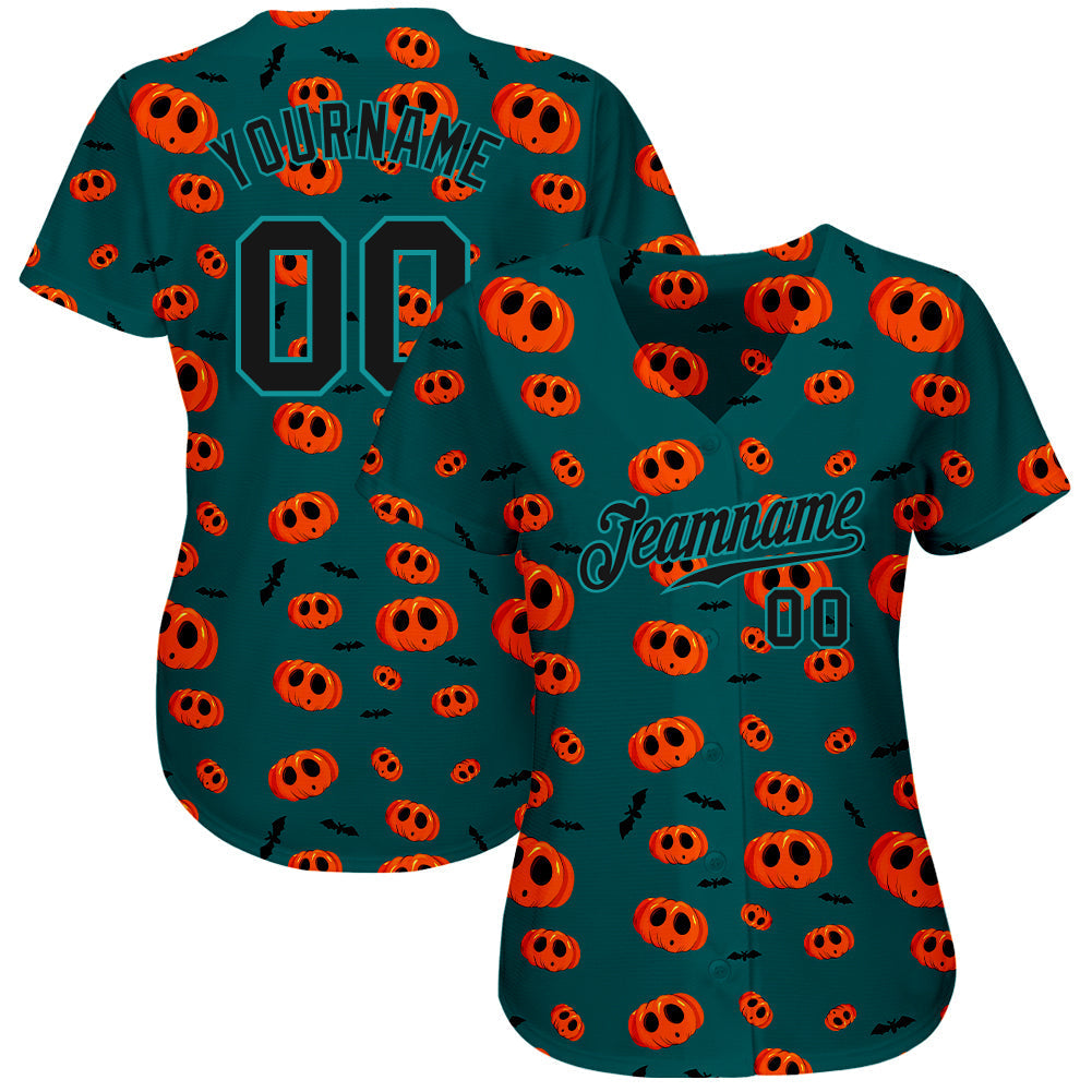 Frenzidea Custom 3D Pattern Halloween Pumpkins Baseball Jersey