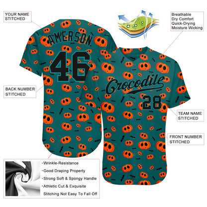 Frenzidea Custom 3D Pattern Halloween Pumpkins Baseball Jersey
