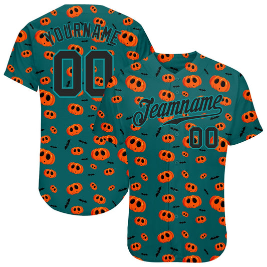Frenzidea Custom 3D Pattern Halloween Pumpkins Baseball Jersey
