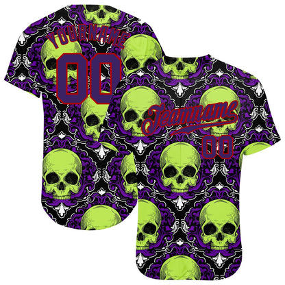 Frenzidea Custom 3D Pattern Halloween Skulls Baseball Jersey
