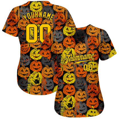 Frenzidea Custom 3D Pattern Halloween Pumpkins Baseball Jersey