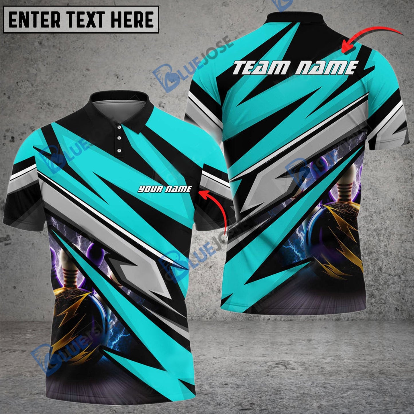 frenzidea Bowling And Pins Lightning McKing Customized Name 3D Shirt (4 Colors)