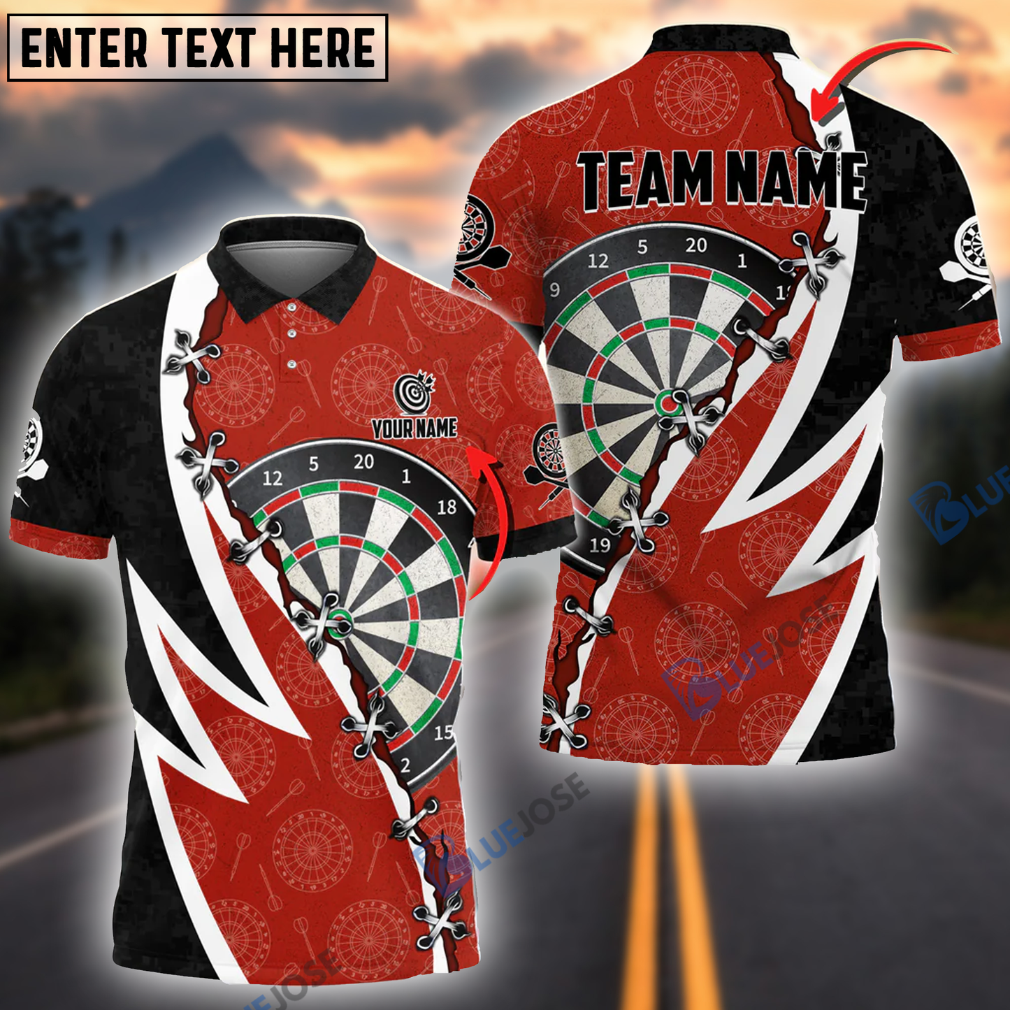 frenzidea Wing Darts Personalized Name, Team Name 3D Shirt (4 Colors)
