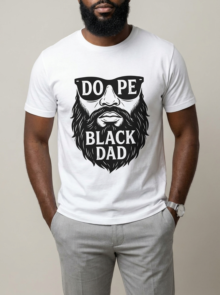 Dope Black Dad: The Bearded King Graphic T-Shirt - RootednLoud