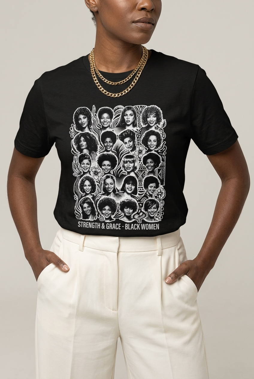 Strength & Grace: Icons of Black Women Empowerment Graphic T-Shirt - RootednLoud