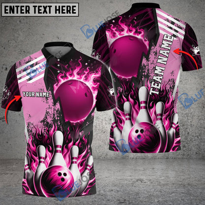 Frenzidea Bowling And Pins Solar Heat Customized Name 3D Shirt ( 6 Colors)