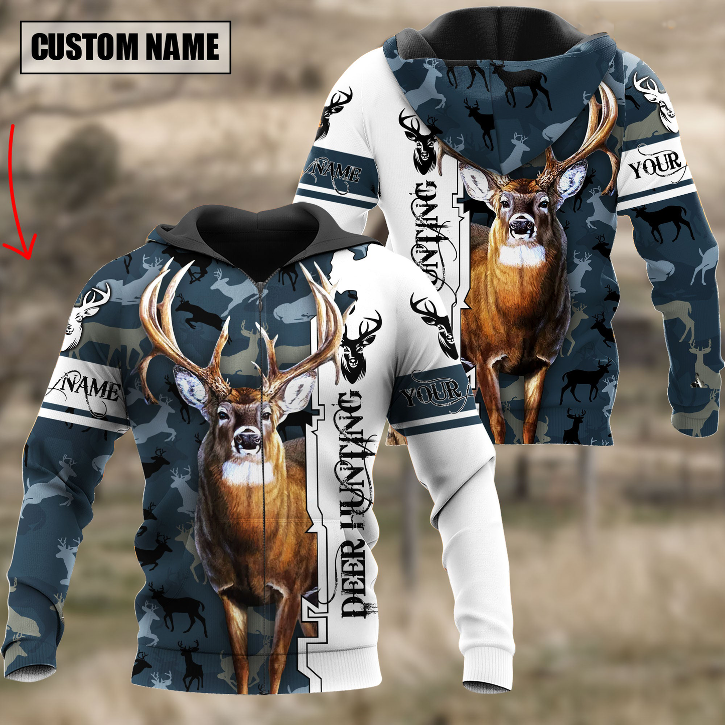 Frenzidea Customized Name Deer Hunting 3D Shirts