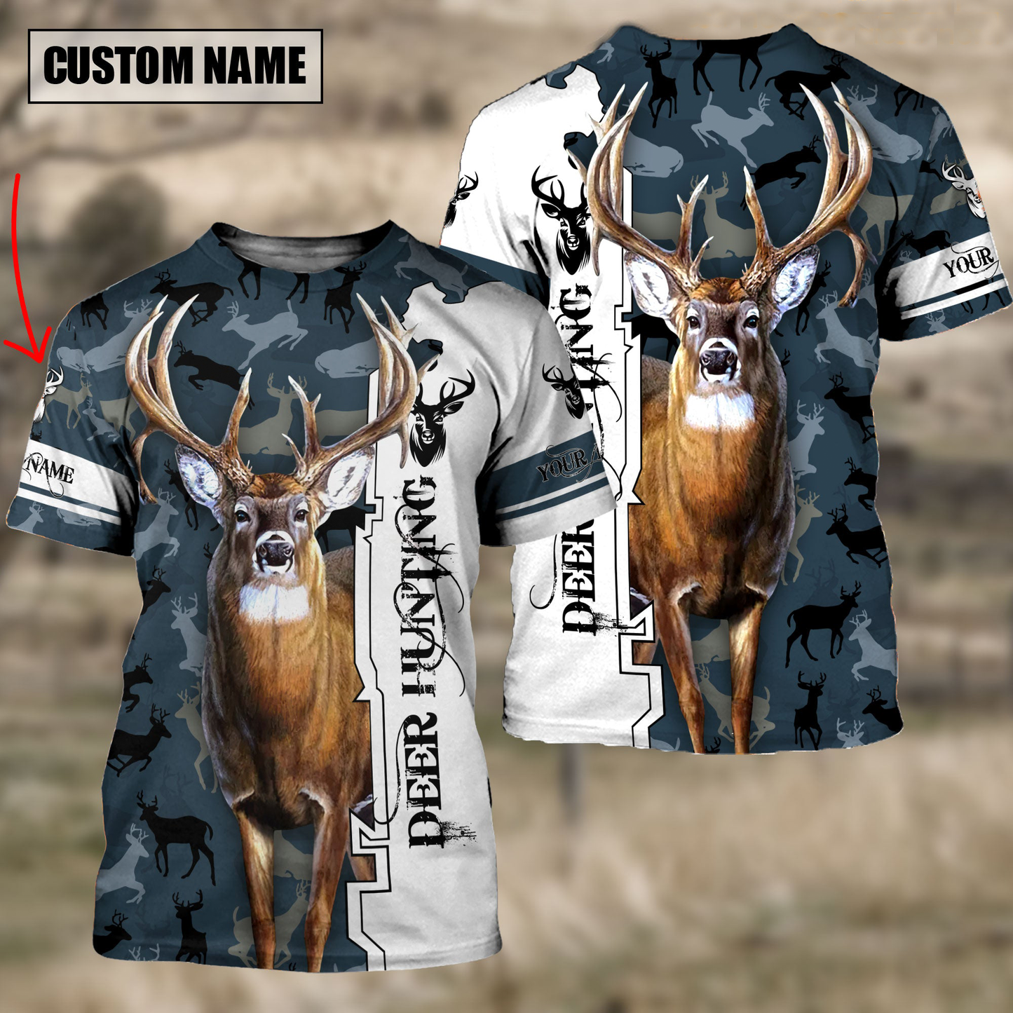 Frenzidea Customized Name Deer Hunting 3D Shirts