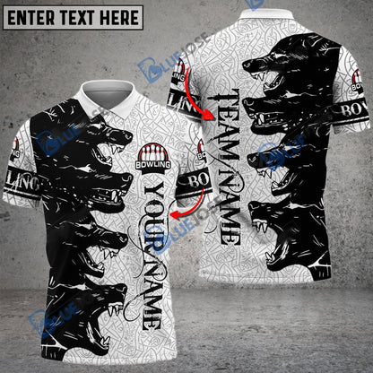 frenzidea Bowling And Pins Wolf Customized Name 3D Shirt (4 Colors)