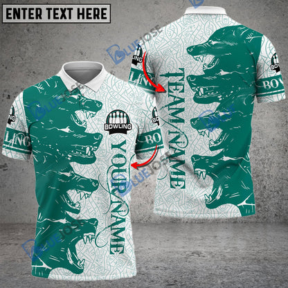 frenzidea Bowling And Pins Wolf Customized Name 3D Shirt (4 Colors)