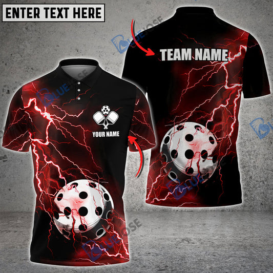 Frenzidea Pickleball Red Thunder Personalized Name, Team Name Unisex Shirt