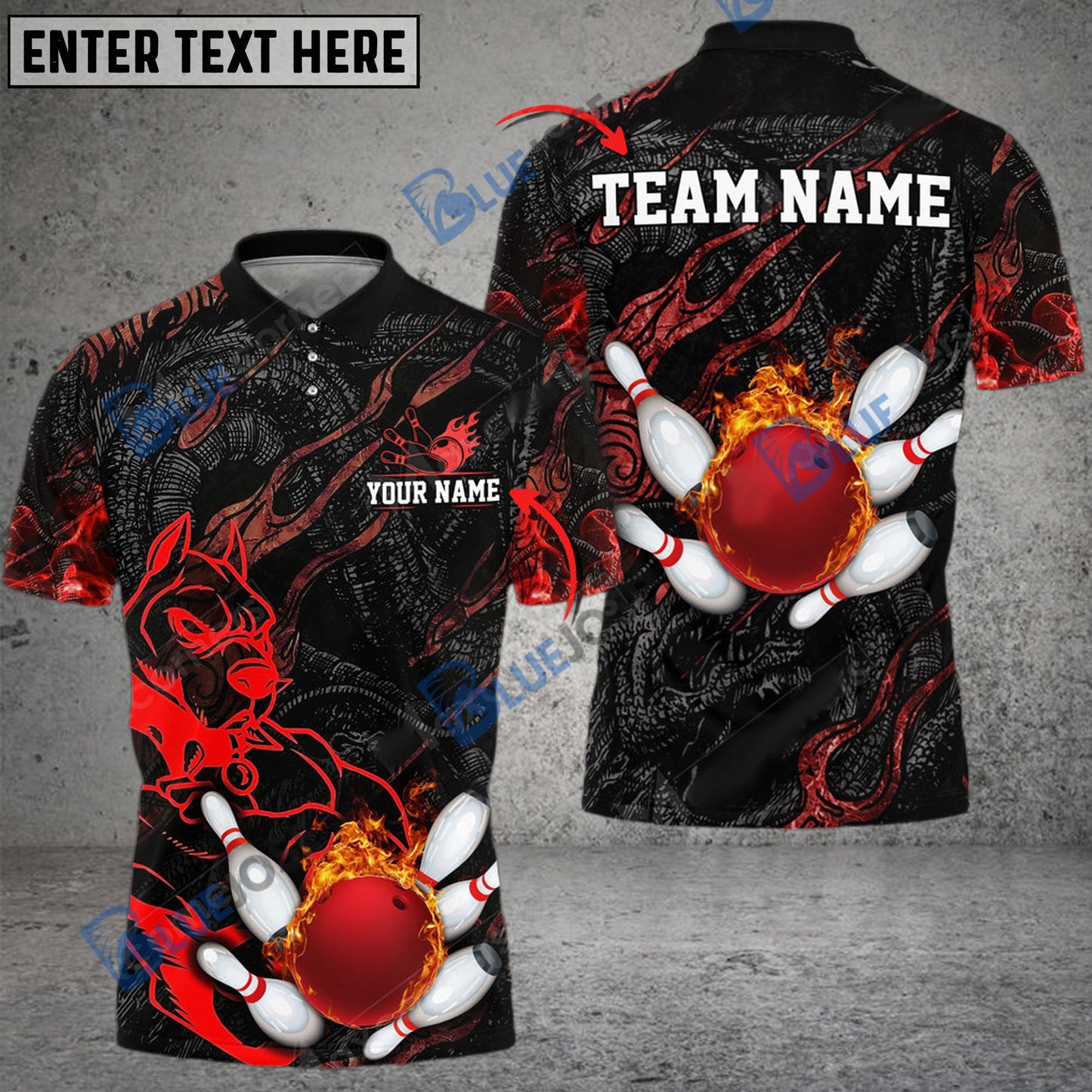 frenzidea Bowling And Pins Pitbull The Guardian Customized Name 3D Shirt (4 Colors)