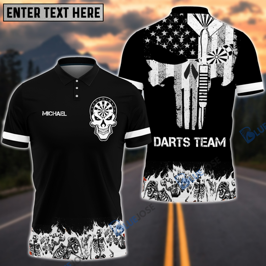 Frenzidea Skull Eyes Darts Personalized Name, Team Name 3D Shirt