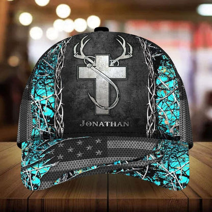 Frenzidea Personalized Name Fishing Hunting Cap (7 Colors)