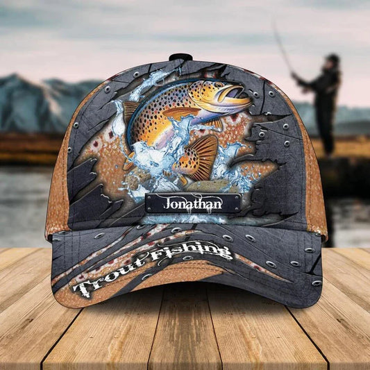 Frenzidea Personalized Trout Fishing O&G Cap
