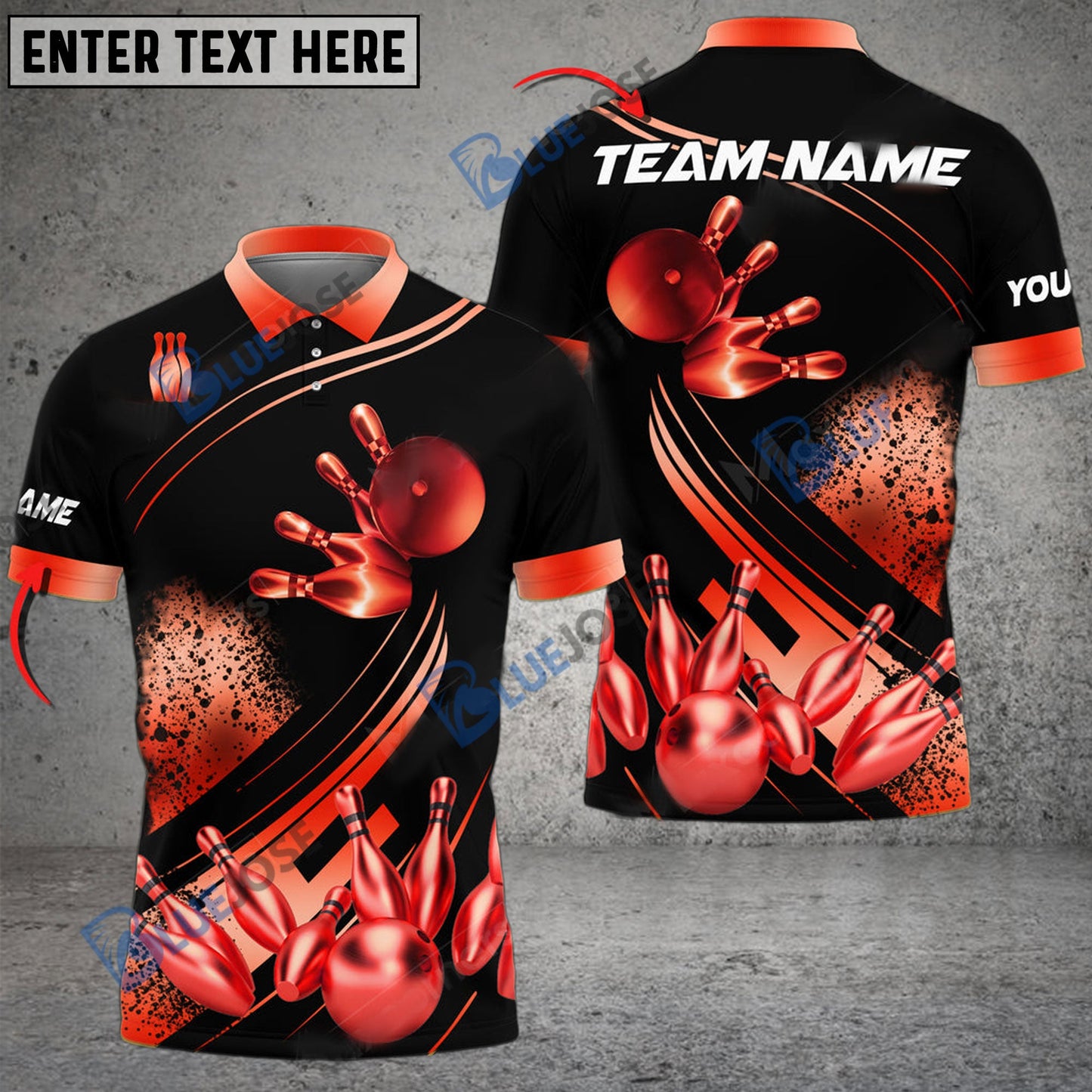 frenzidea Bowling And Pins Ultimate Golden Customized Name 3D Shirt (4 Colors)